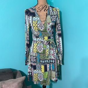 Lilly Pulitzer Multicolor Patchwork Long Sleeve Dress